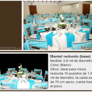 Mantel redondo blanco