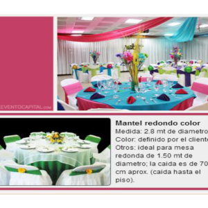 Mantel redondo de color