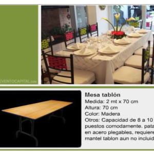 Mesa tablón