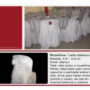 Muselina velo blanco