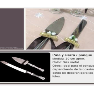 Pala y sierra decoración matrimonio o quinceañera.  Sin decoración.