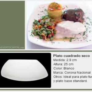 Plato cuadrado tortero